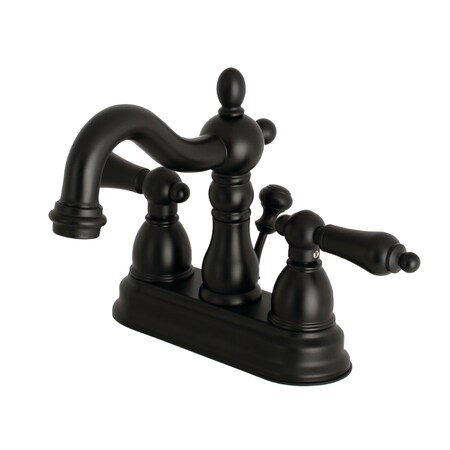 Kingston Brass Heritage, 4" Centerset Bathroom Faucet, Matte Black KB1600AL
